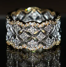 Victoria Wieck Joyería De Lujo 925 Plata Esterlina Chapado En Oro Simulado Topaz Mujeres Anillo de Bodas de Diamante Para El Regalo De Navidad 5-11