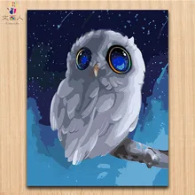 Акварельные Красочные животные Соловья изображения пронумерованы с цветами холст для рисования цифровая картина маслом по номерам для