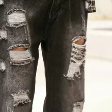 Новинка, мужские рваные джинсы с крашеными краями, брюки, Стрейчевые рваные джинсы, модные обтягивающие джинсовые брюки для мужчин