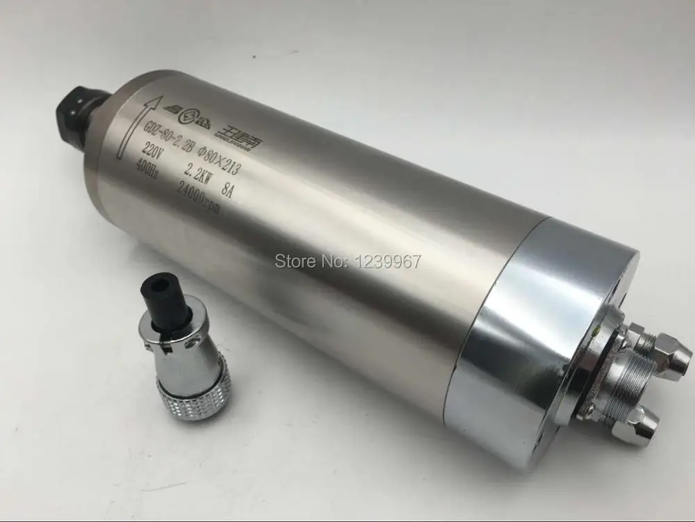 

2.2kw CNC Spindle Motor ER20 Water-cooled 220v 24000rpm High Speed Spindle for CNC Engraving GDZ80-2.2B