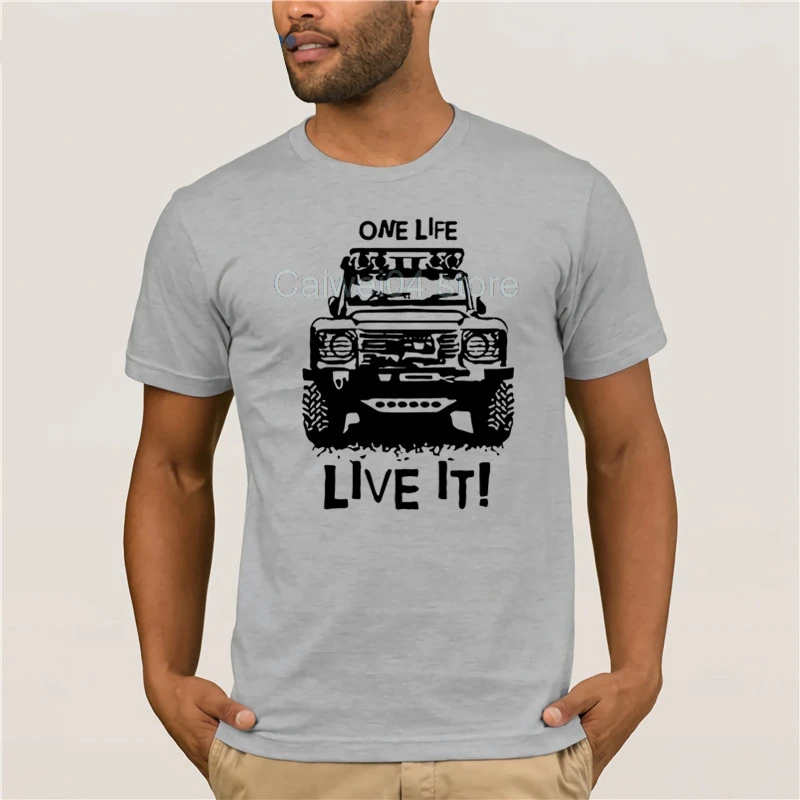 Мужская футболка с короткими рукавами и принтом, 90 110, One Life Live it Off Road