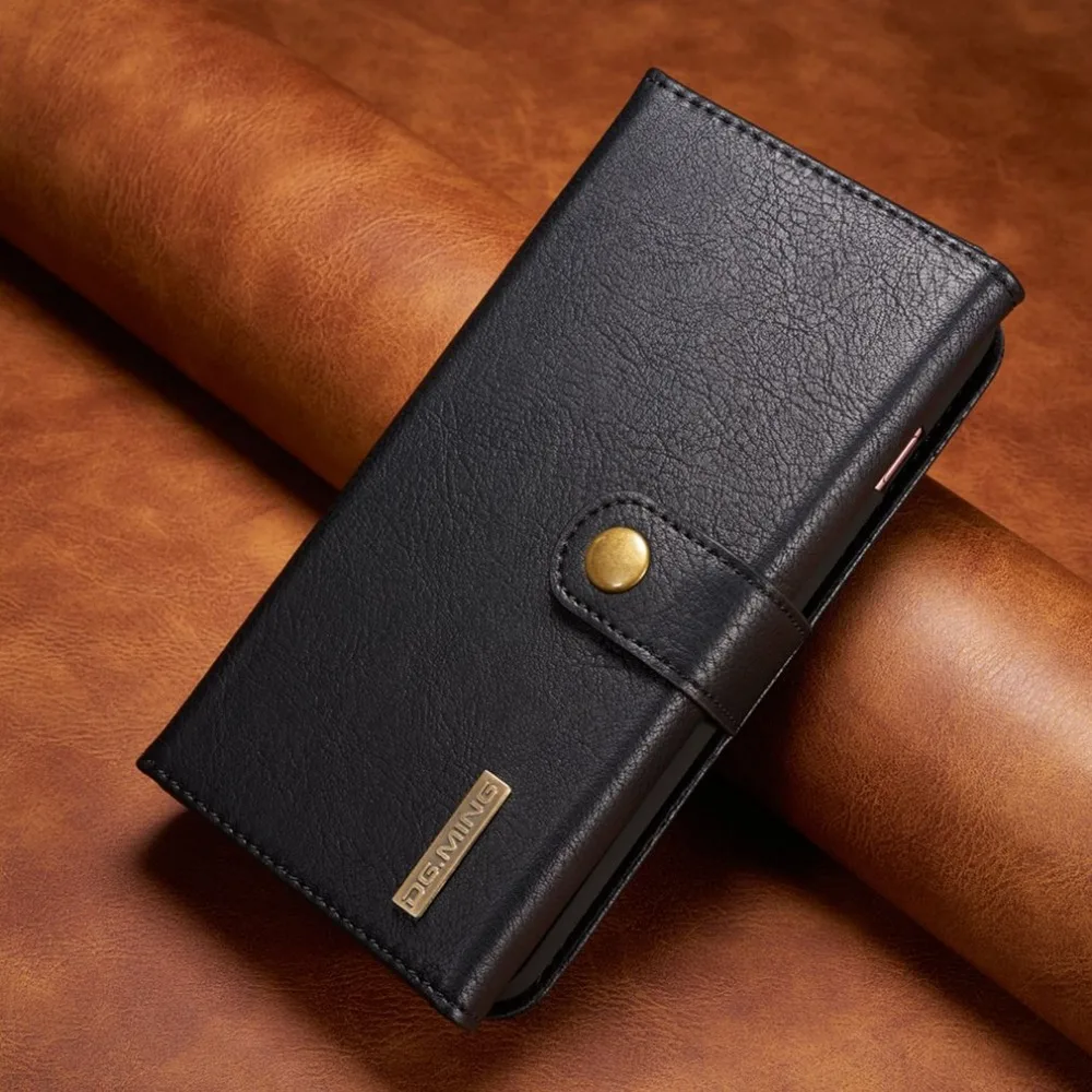 Multifunctional Genuine Leather Three Fold Flip Mobile Phone Wallet