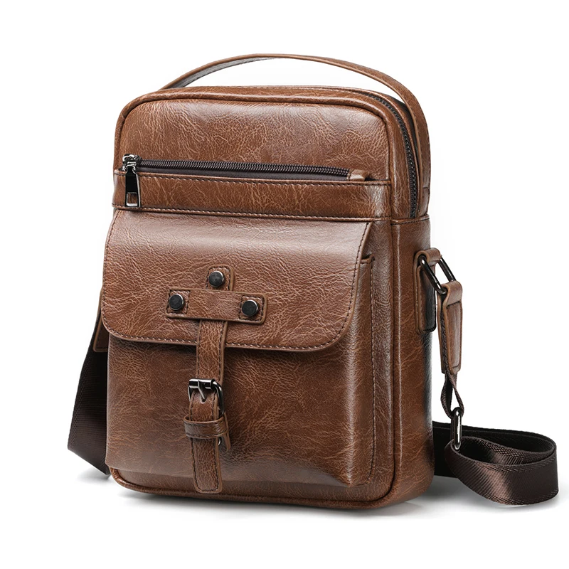 

Puimentiua Vintage Solid Top-handle Men Shoulder Crossbody Bags High Quality PU Leather Shoulder Bag Casual Crossbody For Male