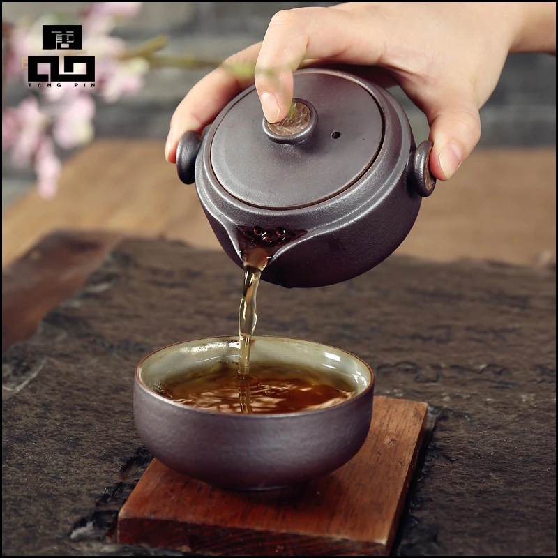 TANGPIN 2017 new arrival black black crockery teapot ceramic tea cup gaiwan portable travel tea set