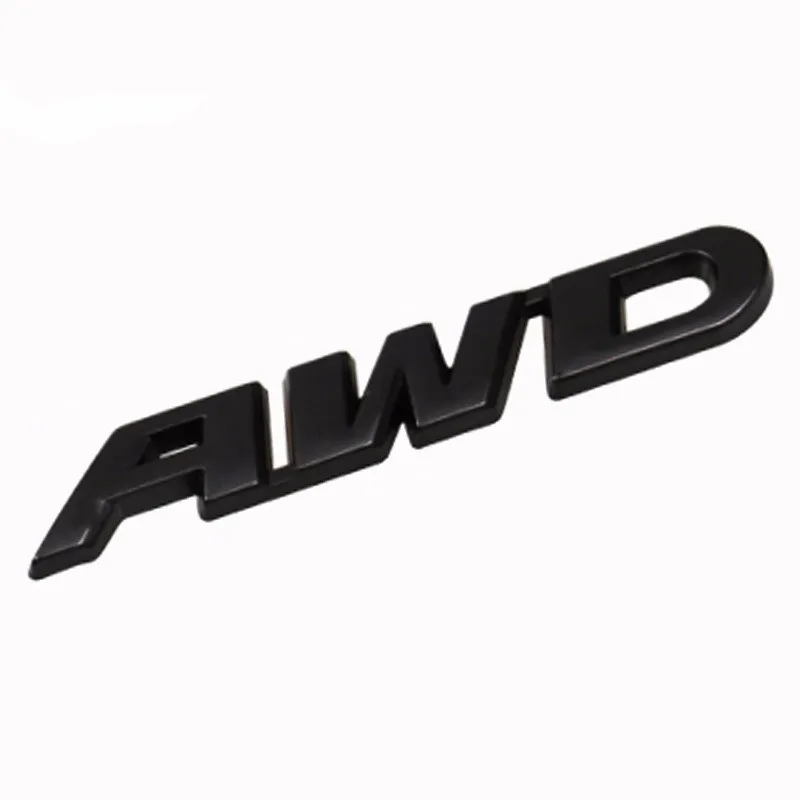 3D хромированный металлический AWD логотип эмблемы Значки Стикеры письмо наклейка для автомобиля Стайлинг для Toyota Honda Audi BMW Buick Kia Suzuki Opel - Color Name: Black