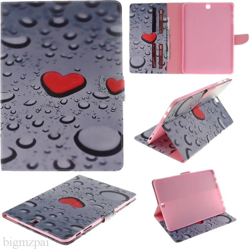 2 Sides Painted Tablet Case For Samsung Galaxy Tab S2 9.7'' T815SM -T810 Case Wallet Flip PU Leather Cover for Clever Gilrs Boy (39)