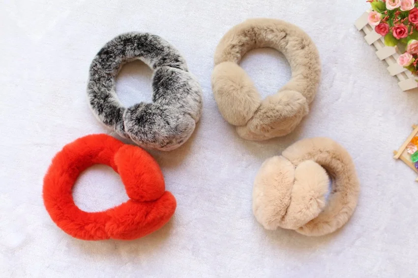 real rabbit fur winter earmuffs for girl (1)