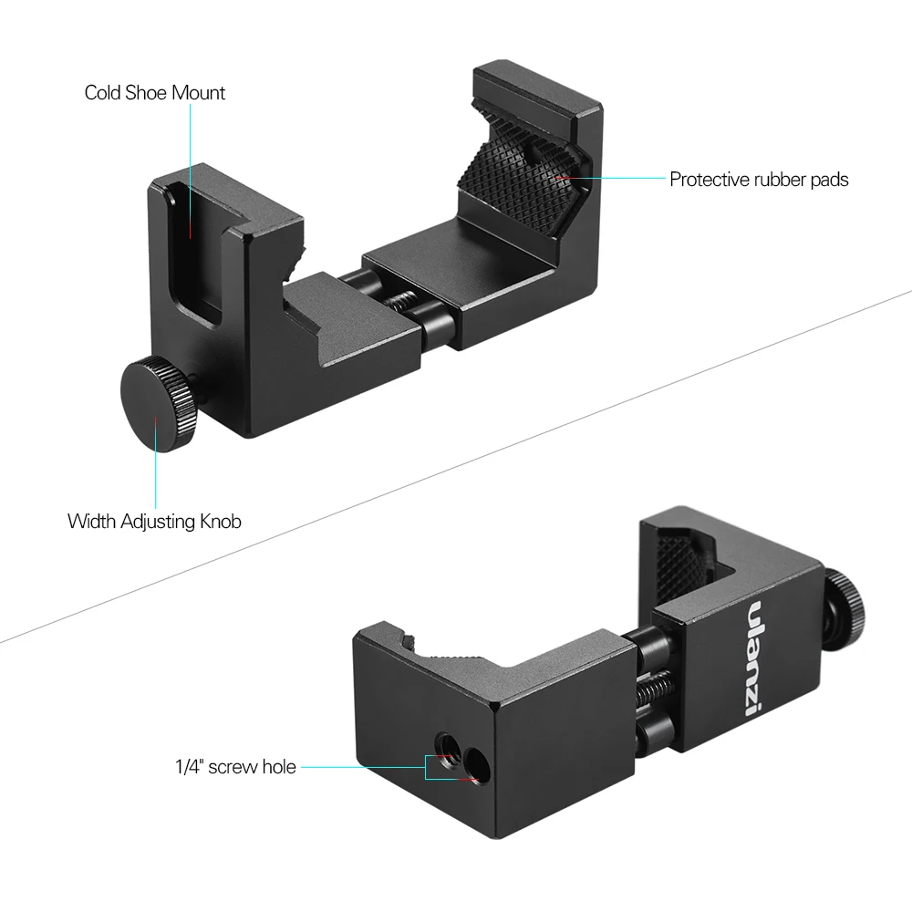 Ulanzi, регулируемый держатель для смартфона, алюминиевый сплав, штатив для телефона, адаптер с холодным башмаком, крепление для iPhone 7+ 6 6s 6 Plus