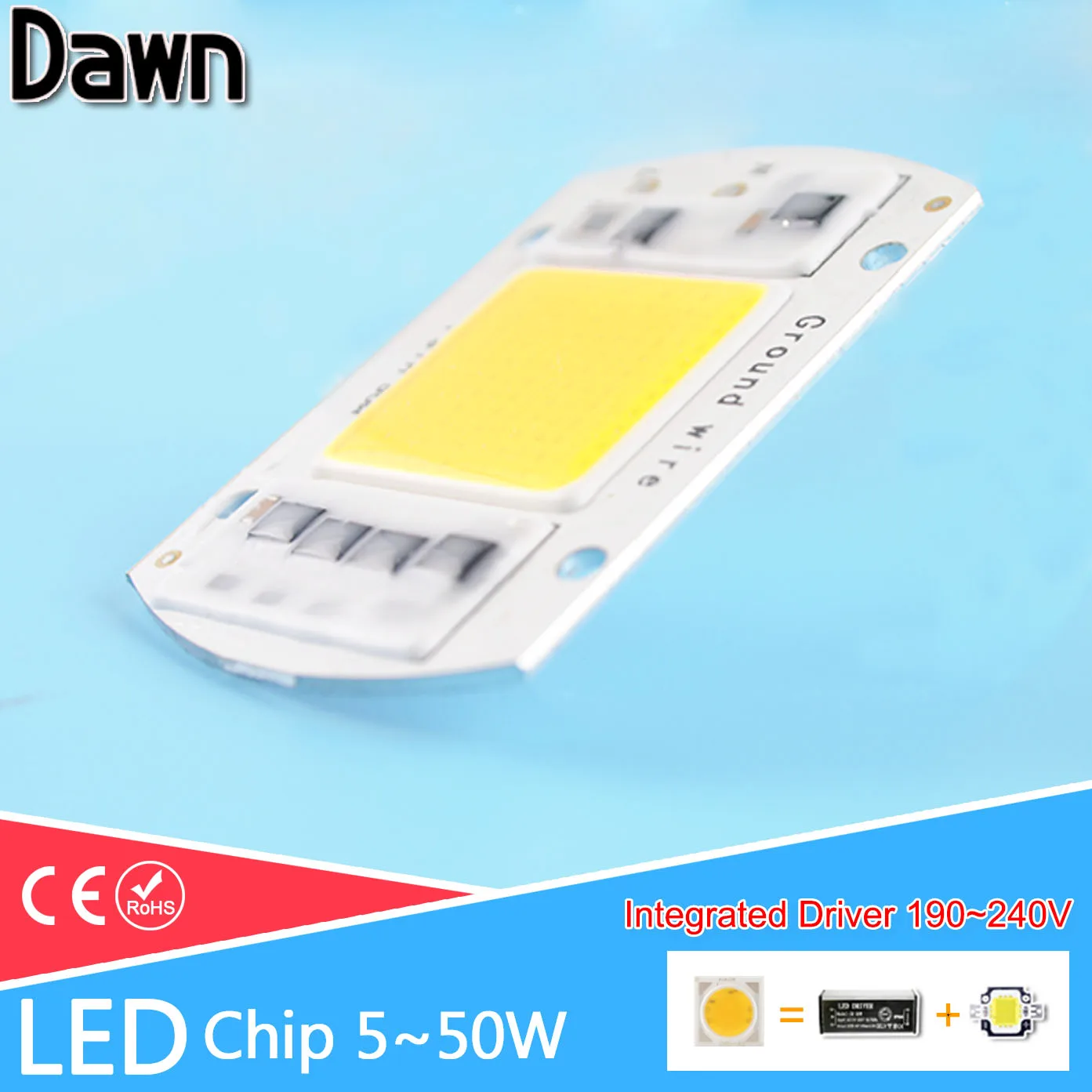 

COB LED Light Chip 220V 190~240V Integrated Smart IC Lamp 5W 10W 20W 30W 50W For Outdoor FloodLight Downlight Cold/Warm White