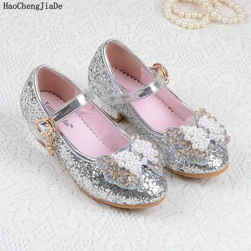2018 New Fashion Shiny Girls Princess Single Sandals Heels Colors Glass Slipper Shoes From 3 To 12 Years Old Girl beautiful shoe |