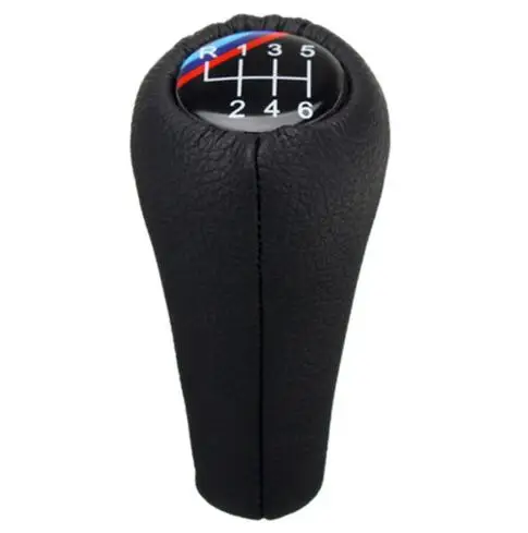1Pc Black 6 Speed Manual Car Gear Shift Knob Leather For BMW Z3 E87 E90 X1 X3 X5 | Автомобили и мотоциклы