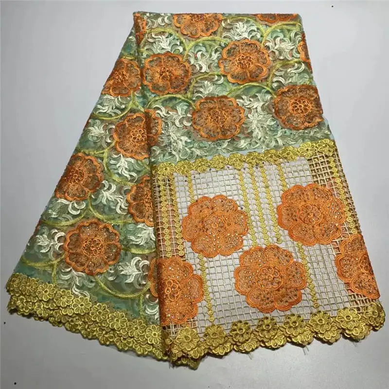 

ZQ!African Lace Fabric 2019 Embroidered Nigerian Laces Fabric High Quality French Tulle Lace Fabric For Women Dress ! L61516