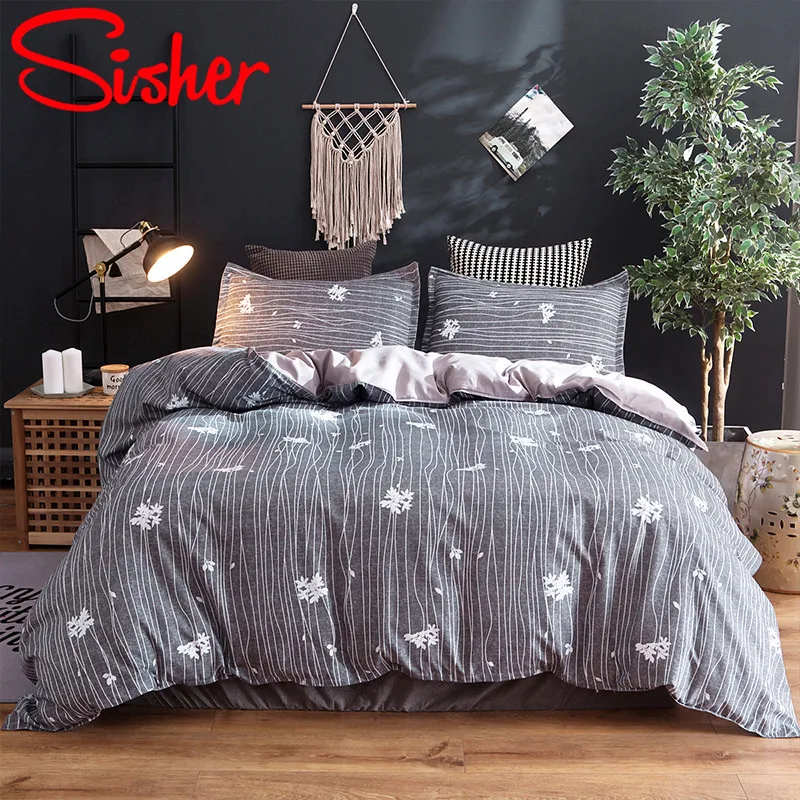 

Sisher Pastoral Duvet Cover And Pillowcase Plant Printed Bedding Set Bed Linen Single Double Full Queen King Capa De Edredon