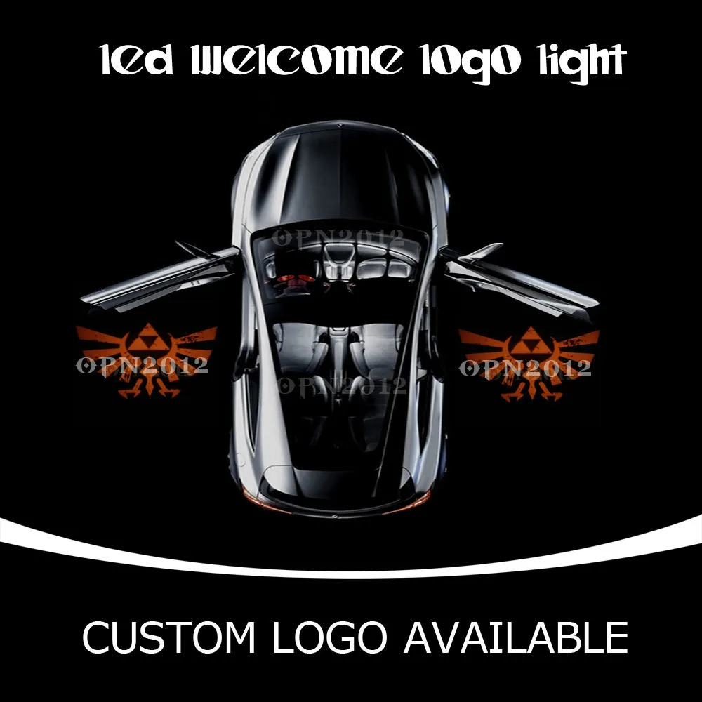 

Car Door Courtesy Light Welcome LED Logo Light Laser Projector  Emblem For The Legend of Zelda Triforce For Toyota 1655 Orange