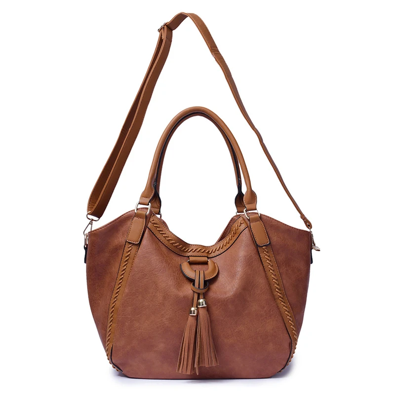 Модная женская сумка Большая вместительная сумка-тоут с кисточкой женские сумки через плечо дамские ручные сумки через плечо сумка-хобо основная
