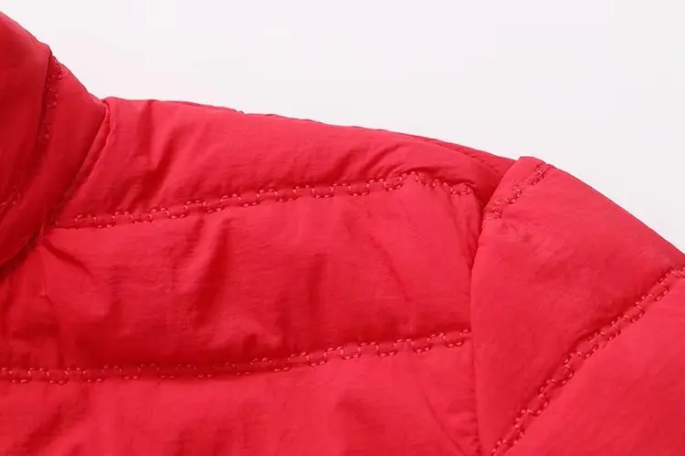 Plus Size Thin Red Wadded Autumn Winter Jackets Women Cotton Long Padded Coat Outwear Warm Chaquetas Parka Feminina