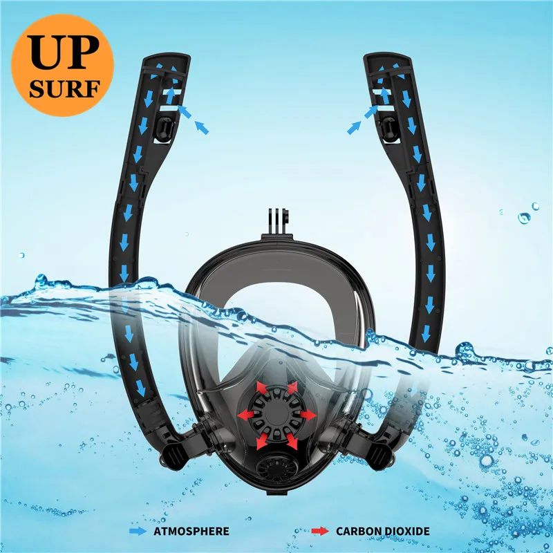 

Snorkel Mask, Safe K2 Breathing System Full Face Snorkeling Mask for Natural Breath & Safe Snorkeling Anti Leak Anti Fog Diving