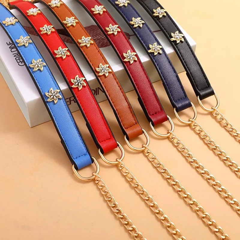 Women Bag Chain Belt Strap Bag Shoulder Strap Fittings Single Shoulder Oblique Metal Chain Strap Leather Chain Shoulder Strap