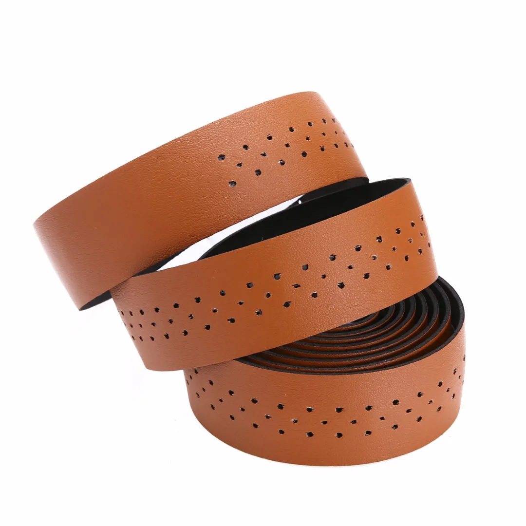 2Pcs Bike Bicycle Handlebar Tape Cycling Road Bike Sports Handlebar Tape Luxury Faux Leather Bar Tape Mountain Fixed Gear Belt