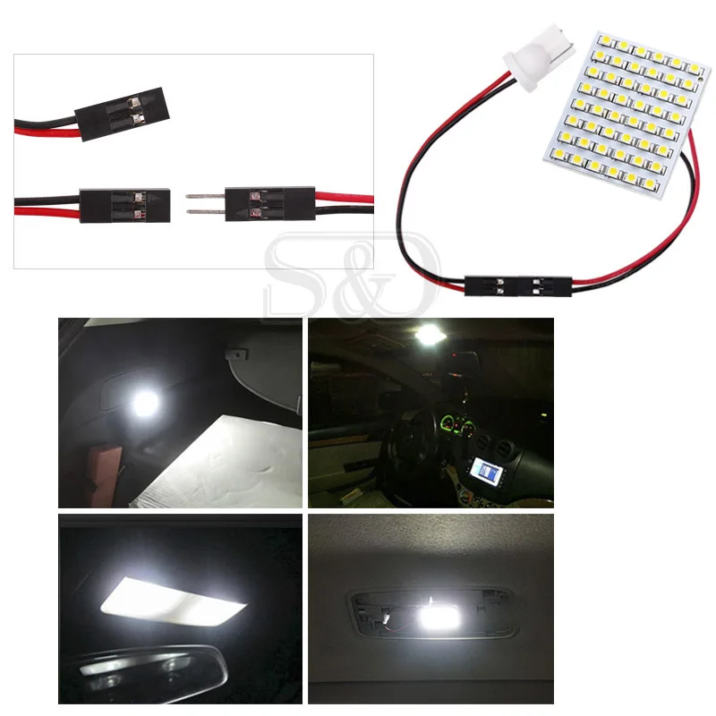 48 SMD Светодиодная панель теплого белого света для автомобиля T10 BA9S купольная