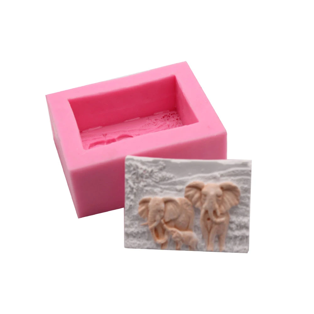

Elephant Pattern Fondant Cake Silicone Mold Chocolate Pastry Mould Baking Biscuits Candy Molds Cake Decoration Tools Clay Soap