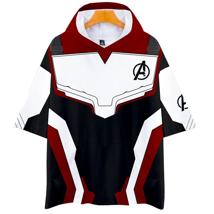 

Avengers Endgame Quantum Realm Man Tops Tee Advanced Tech Hoodie Cosplay Costumes 2019 new superhero Iron Man Tshirt with hooded