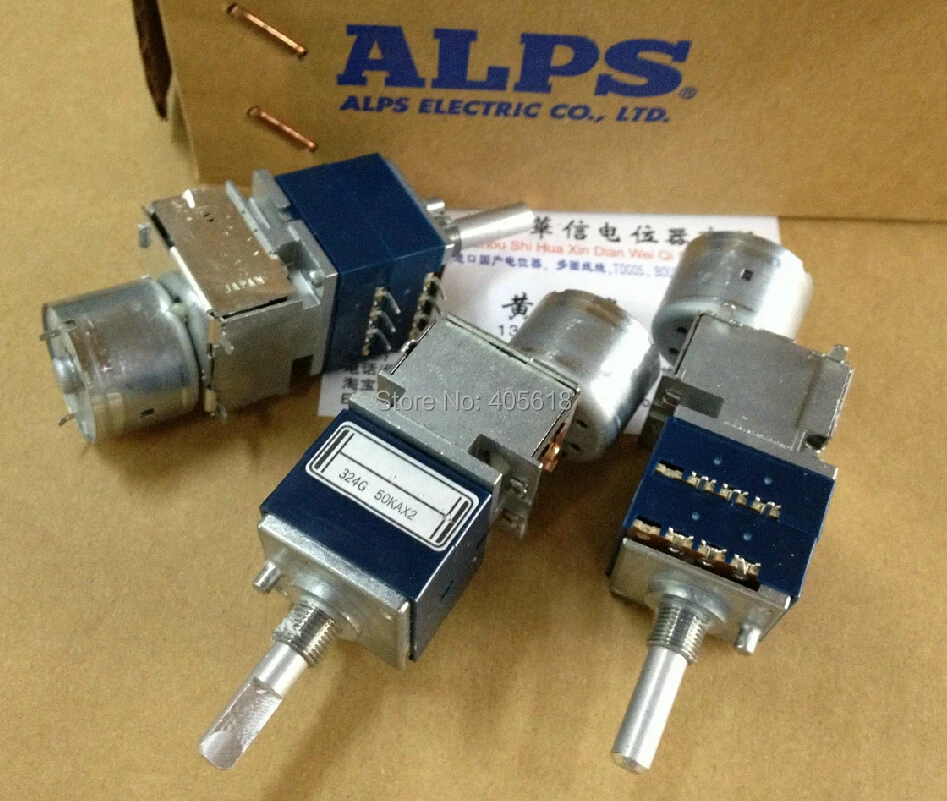 Япония ALPS 50KAX2 моторизованный потенциометр громкости RK27 Dual 50K круглая