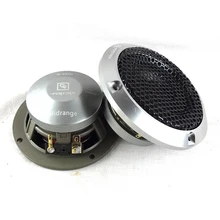 Altavoz central de Audio para coche, altavoz de rango medio de 3,5 pulgadas y 3 pulgadas, altavoz central de tres vías para coche, altavoz central QP plateado