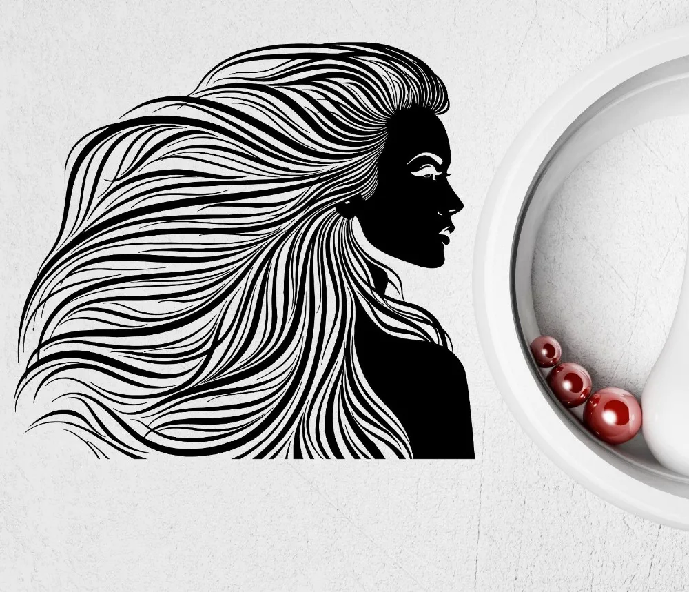 Plus size Wall Decal Hairdresser Beauty Salon Hair Woman Hairstyle
