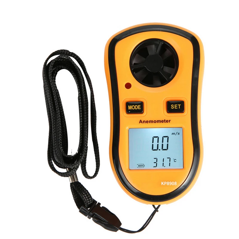 Portable Anemometer Thermometer Wind Speed Gauge Meter 30m/s LCD
