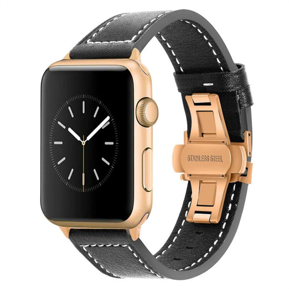 Кожаный ремешок iWonow для iWatch Apple Watch 38 мм 40 42 44 серия 5 4 3 2 1 мужской женский