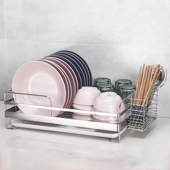 

Stainless Steel Dish Rack Leaking Single-layer Kitchen Storage Leaking Basket Drain Chopsticks Kitchen Accessories Organizer