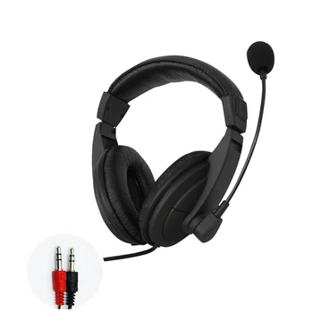 

HiFi 3.5mm plug 40Φmm Head-mounted Headset Headphones with Microphone Mic for Computer PC Video Gaming Stereo Skype