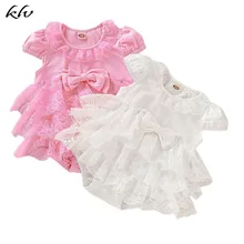 0-18M Newborn Baby Girl Lace Layered Ruffles Bowknot Tutu Princess Jumpsuit Playsuit Bodysuit Playsuit Clothes layered flutter sleeve bodysuit