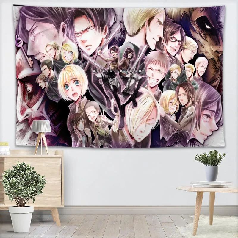 Attack On Titan Tapestry Wall Hanging Decor Home Birthday Party