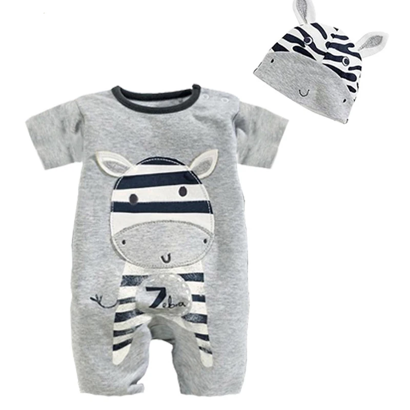 

Baby Boy Clothes Romper Newborn Cotton Cartoon Animal Lion Tigger Zebra Print Baby Girl Clothes Leisure Toddler Infant Climbing