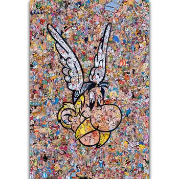 

S995 Asterix France Classic Comic Strip Collage Funny Wall Art Painting Print On Silk Canvas Poster Home Decoration