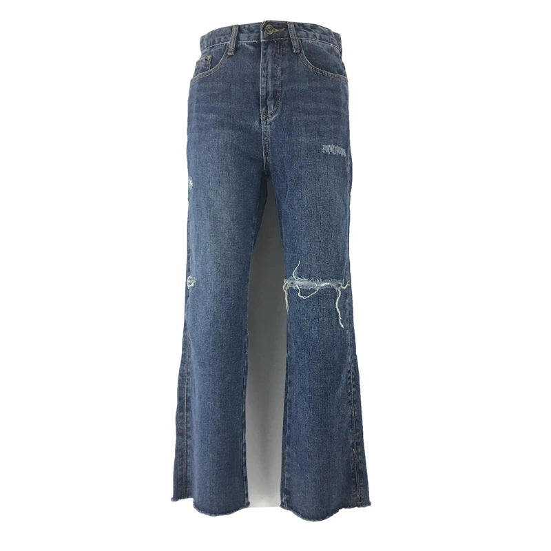 

ME&SKI New Girls Jeans Mujer Full Length Straight High Elastic Pants Zipper Fly Denim Jeans Femme boyfriend jeans for women