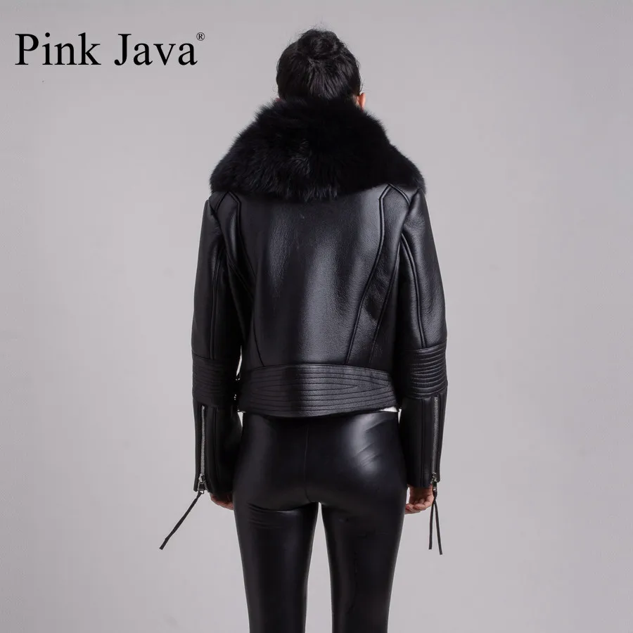 Розовая куртка из меха овцы java QC8088 новинка 2017 бесплатная доставка натуральной