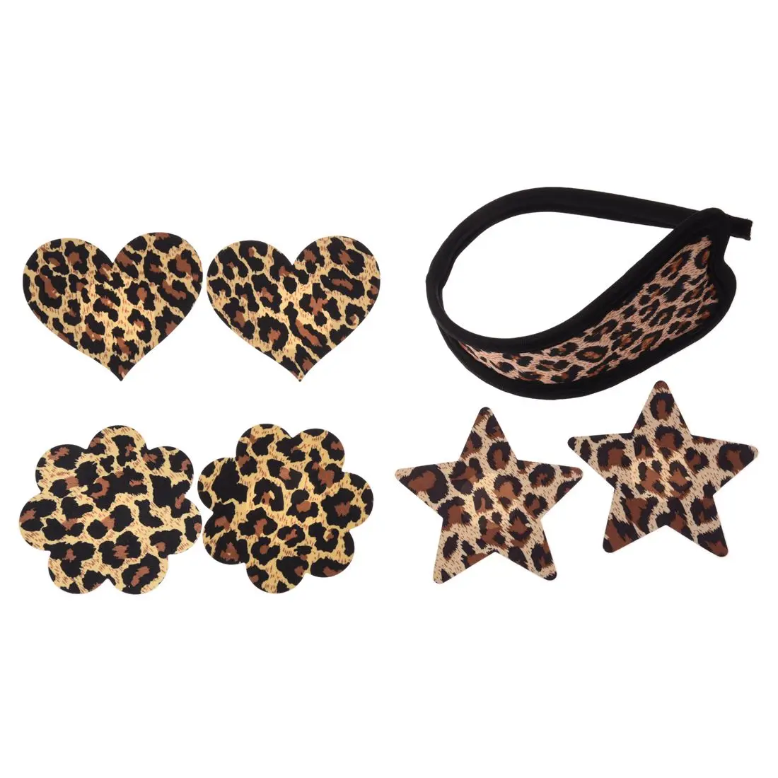 

3 Pair Disposable Nipple Cover and Leopard Bowknot C-String Invisible Thong