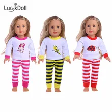 LUCKDOLL модные новые летние Повседневное милых пижам для 43 см для ухода за ребенком для мам куклы или 18-дюймовые куклы аксессуары лучший подарок