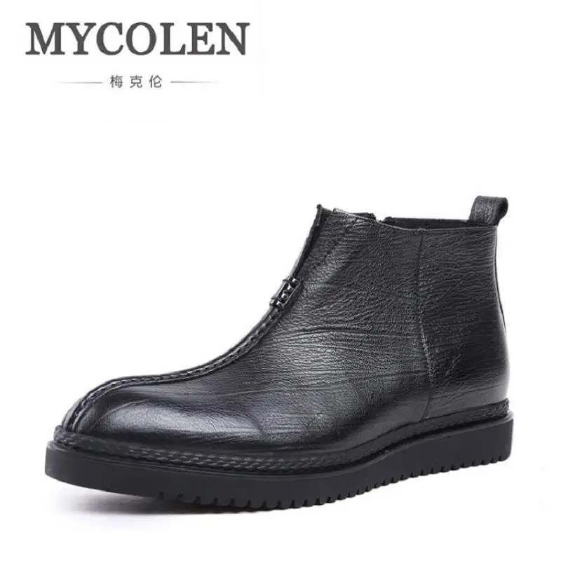 

MYCOLEN Handmade Men Boots Autumn Natural Leather Shoes Men Winter Safety Working Boots Zapatos Hombre botas masculinas