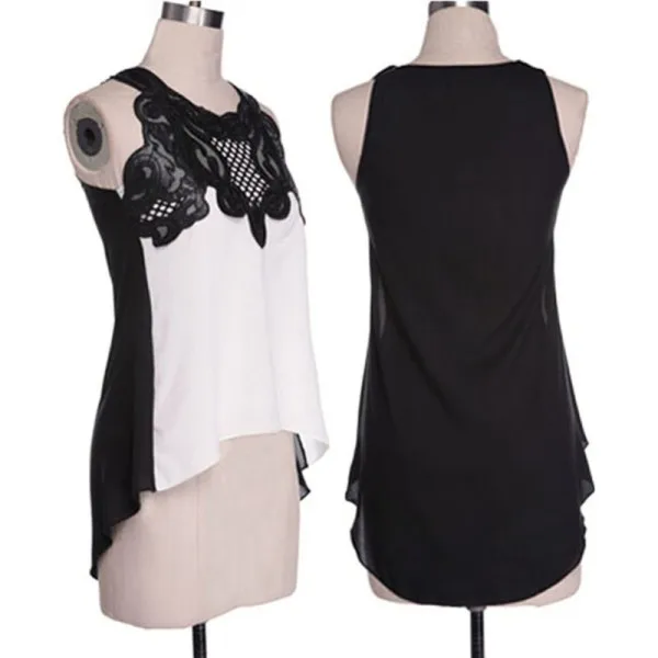 Women's Blouse Casual Sleeveless Chiffon Blouse Shirt Summer Tops Hot
