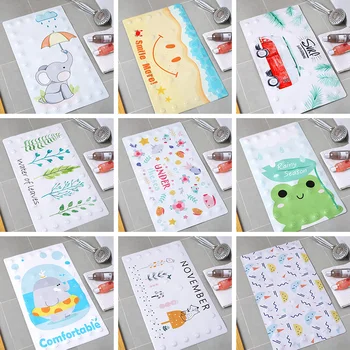 

PU leather Anti-slip Suckes for Bathroom Mat Household Floor Toilet Bath Mat Kitchen rug Toilet Shower Room Door Mat Home Decor.