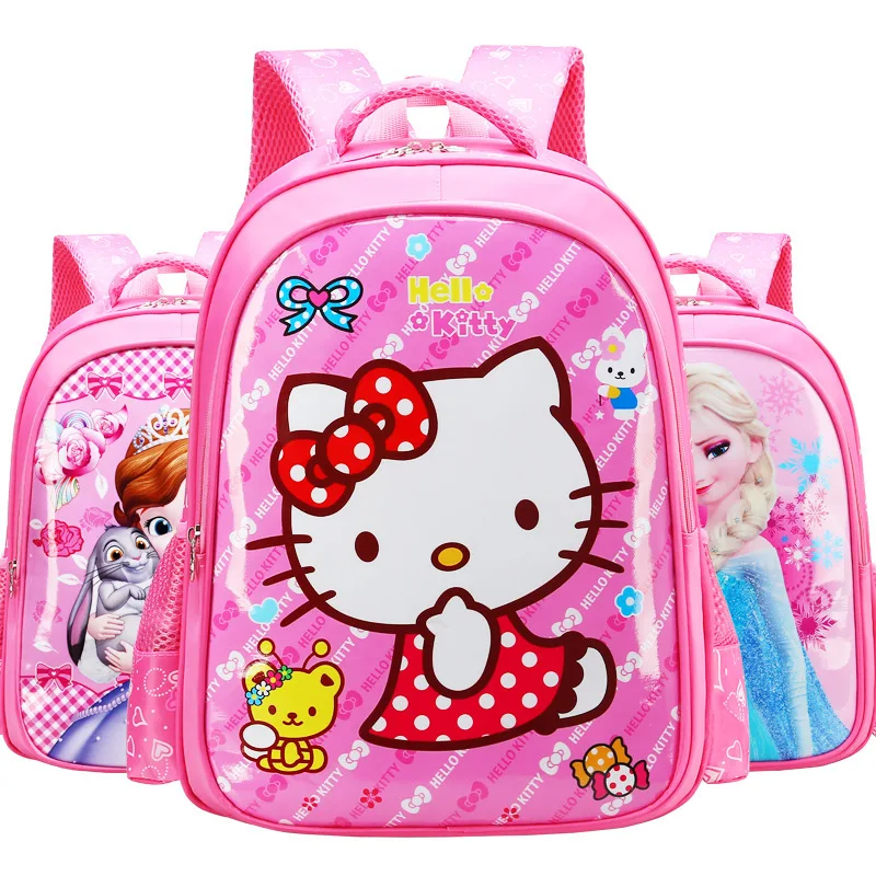 

Hello kitty Spiderman burden alleviation school backpack cute cartoon school bags for boys girls kids bags children backpack