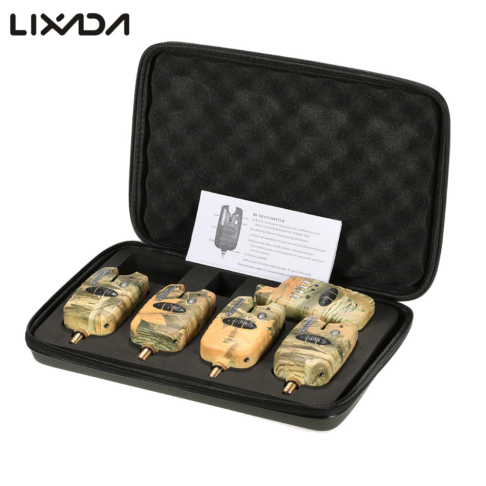 Lixada Беспроводная рыболовная Сигнализация 4 рыболовные оповещения набор для