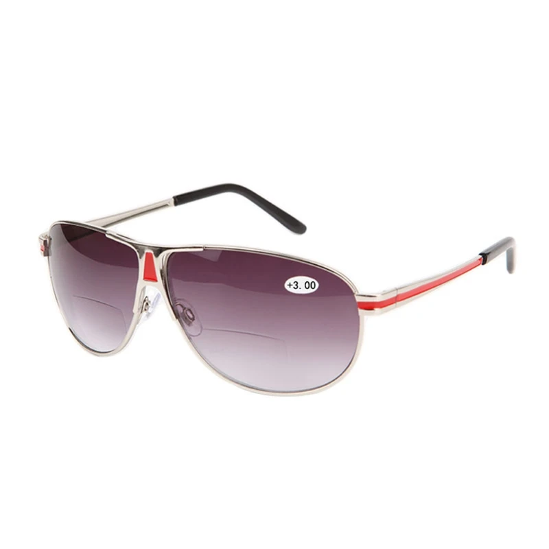 Винтажные классические мужские и женские бифокальные очки для чтения+ 1,0 до+ 3,5 солнцезащитные очки унисекс - Цвет оправы: Silver3.0