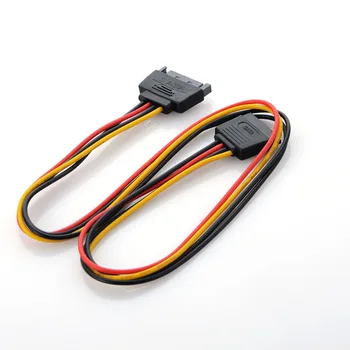 

50cm New Power Adapter Cable 15 Pin SATA Male To Dual Molex 4 Pin IDE HDD Female