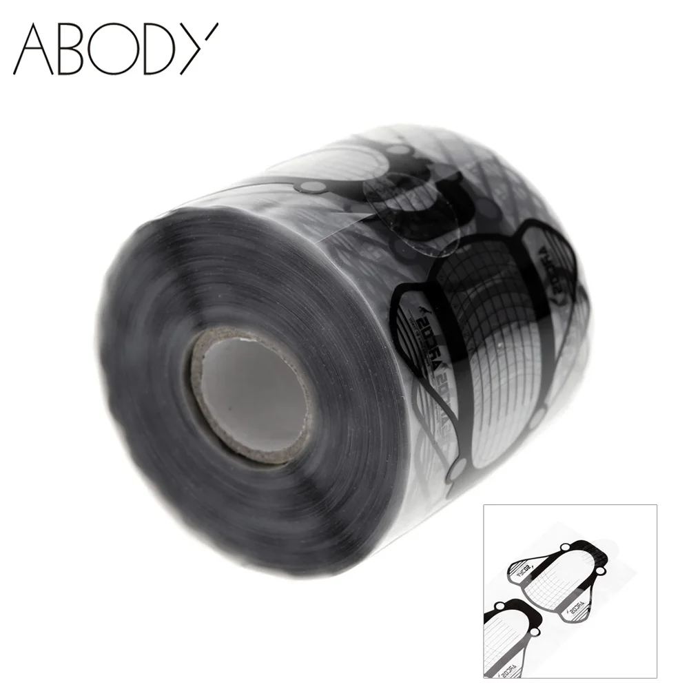 

500Pcs/roll Nail Form Sticker Professional UV Gel Nail Art Tip Extension Guide Tools for Salon Nails Care Transparent + Black