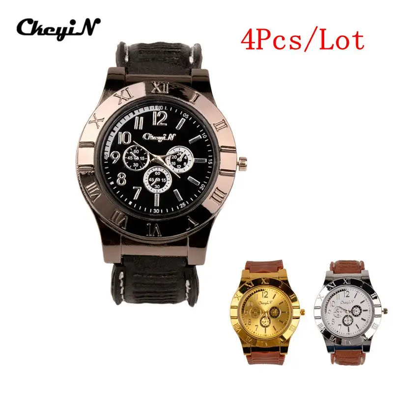 

4Pcs/Lot New Design Quartz Watch with USB Electronic Rechargeable Windproof Flameless Cigarette Lighter Relogio Masculino 31